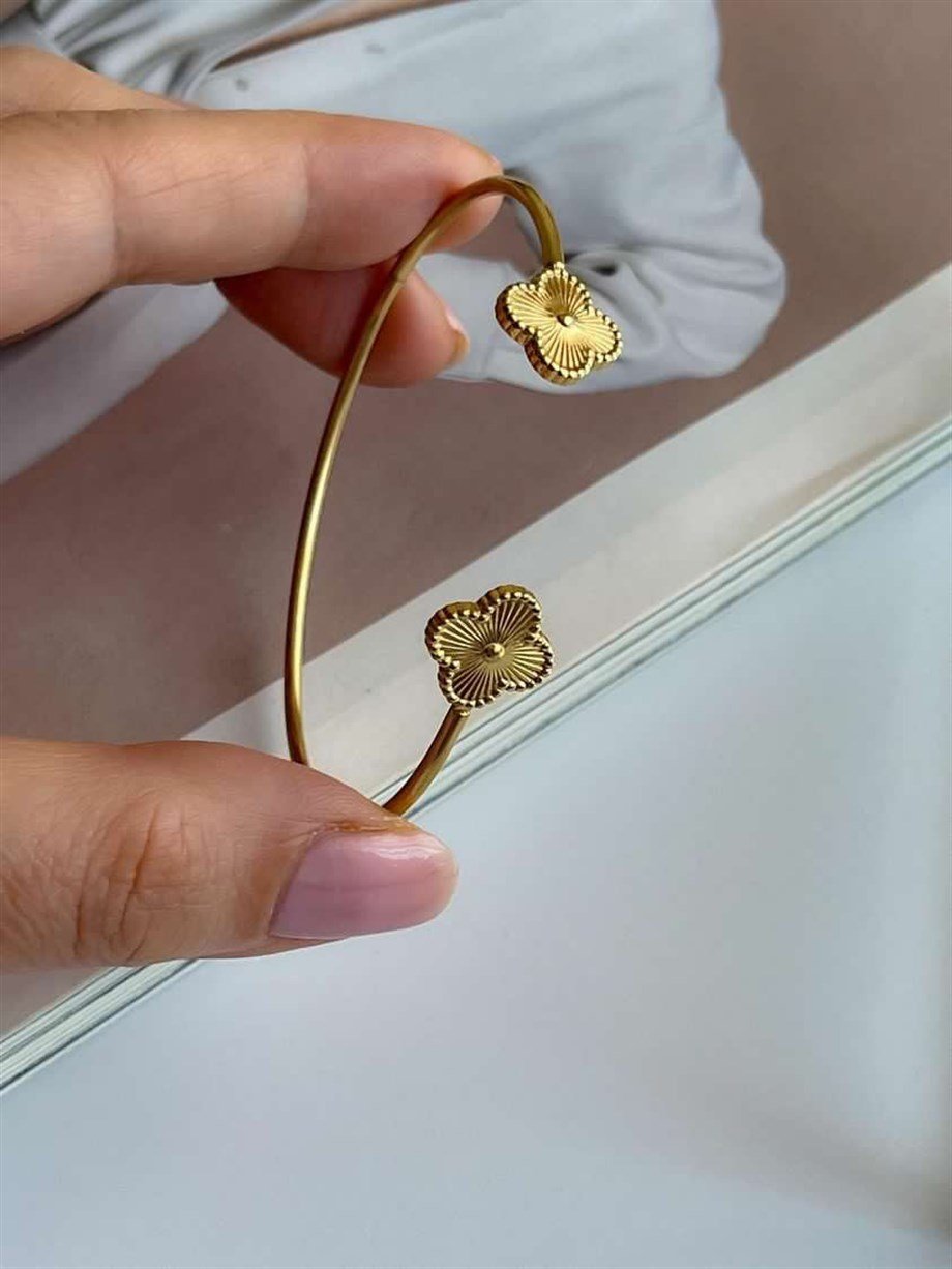 Çelik Van Cleef Kelepçe Bileklik 