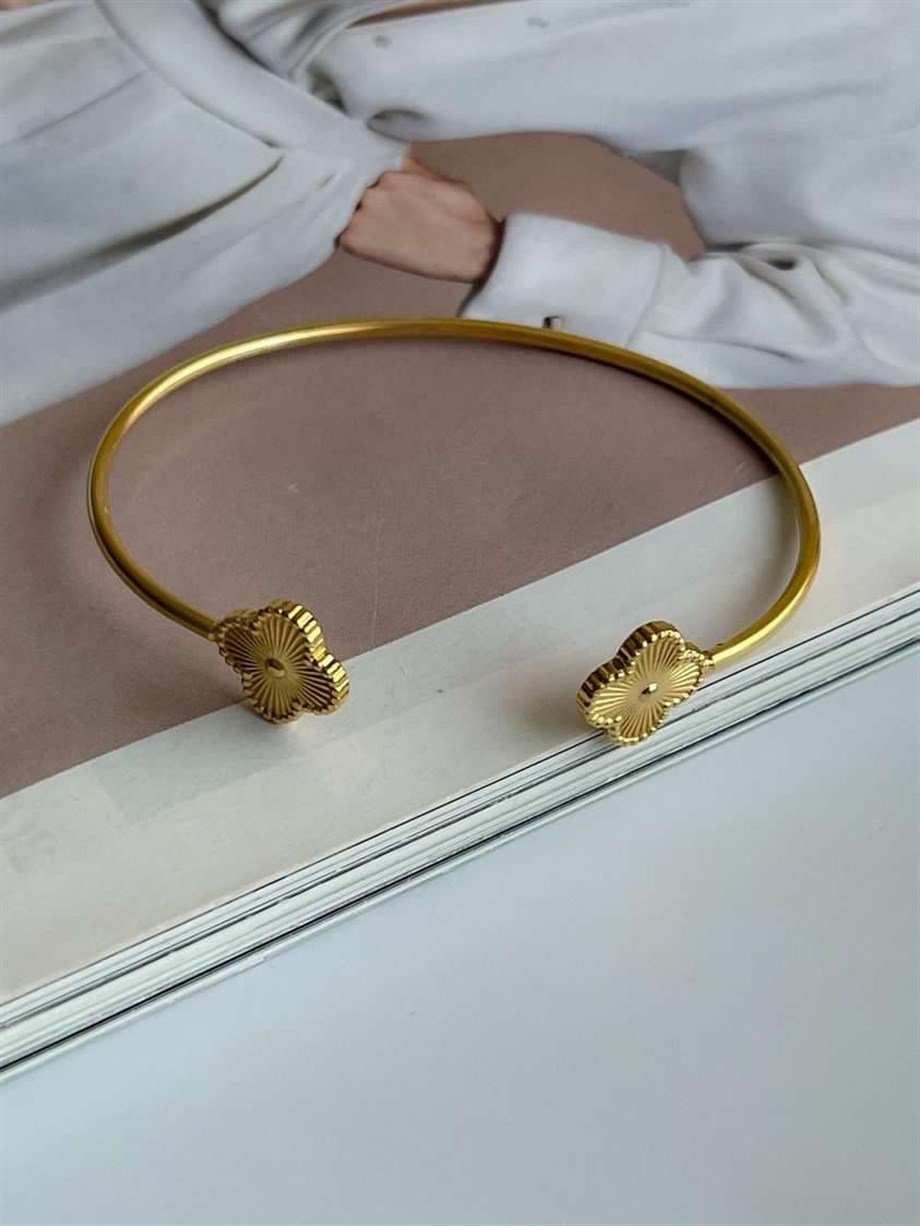 Çelik Van Cleef Kelepçe Bileklik 