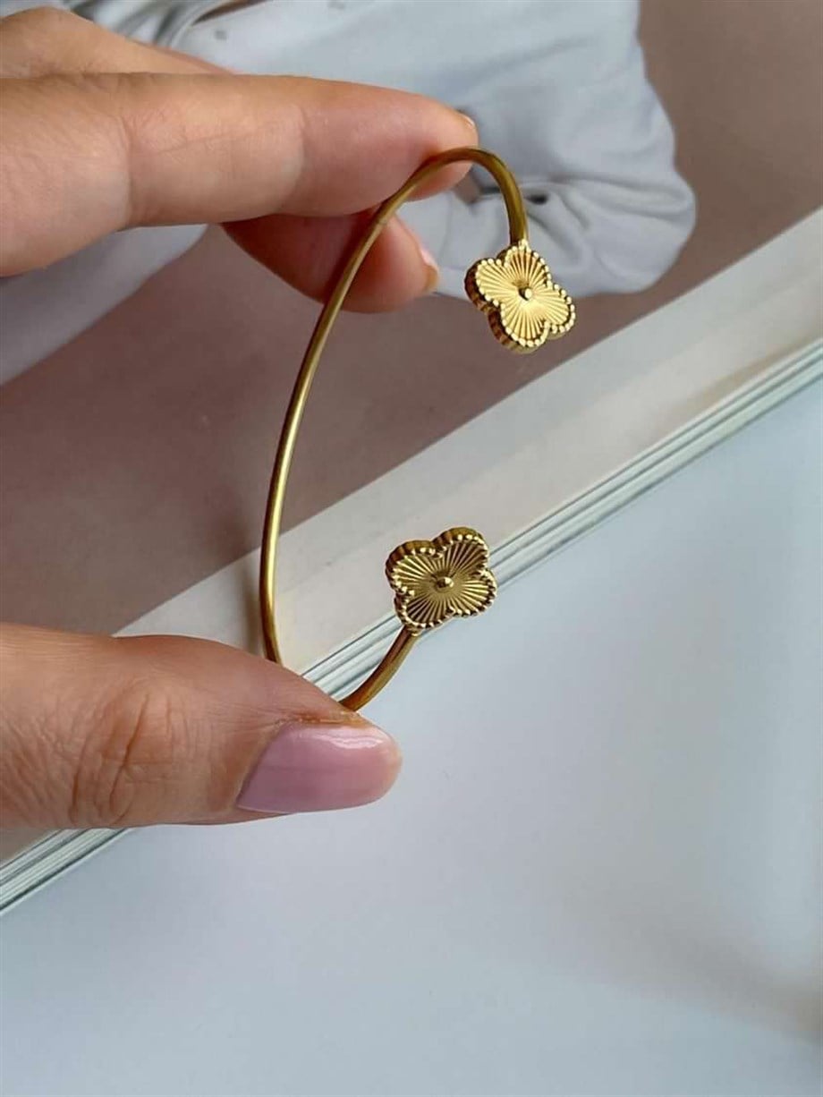 Çelik Van Cleef Kelepçe Bileklik 