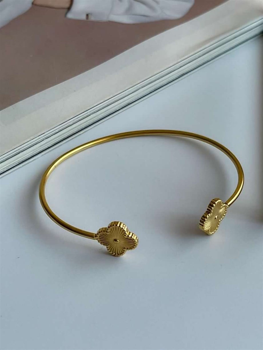 Çelik Van Cleef Kelepçe Bileklik 