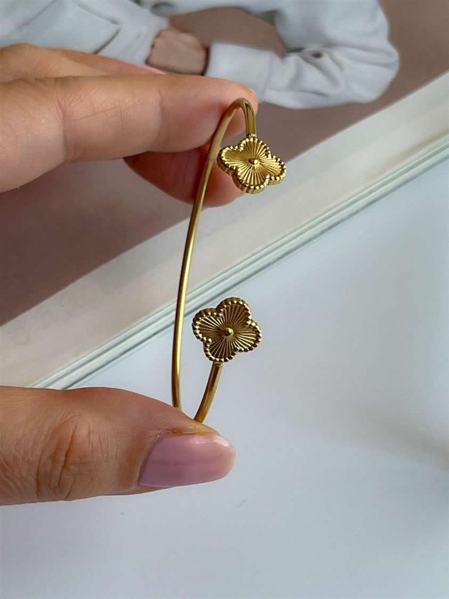 Çelik Van Cleef Kelepçe Bileklik 