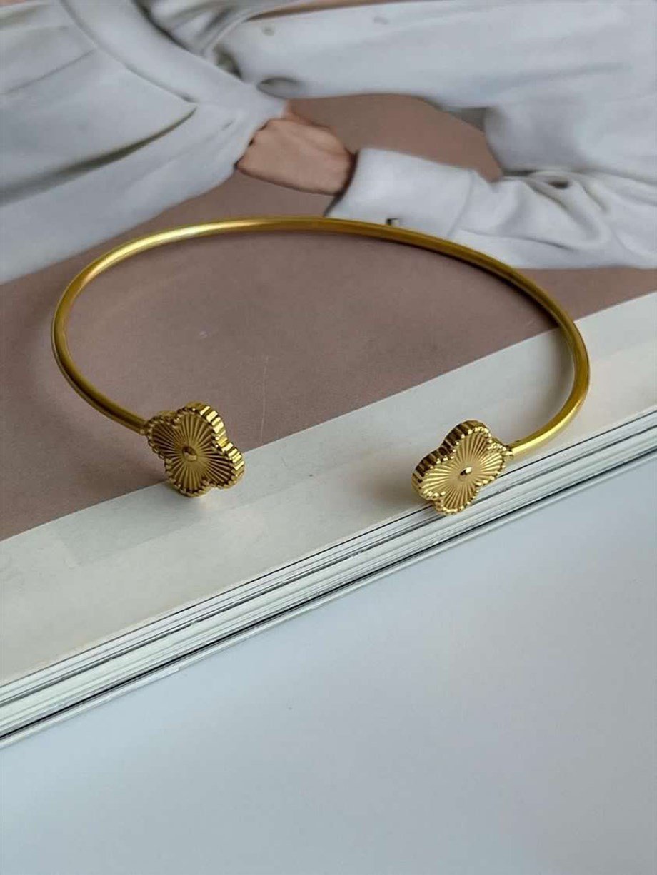 Çelik Van Cleef Kelepçe Bileklik 
