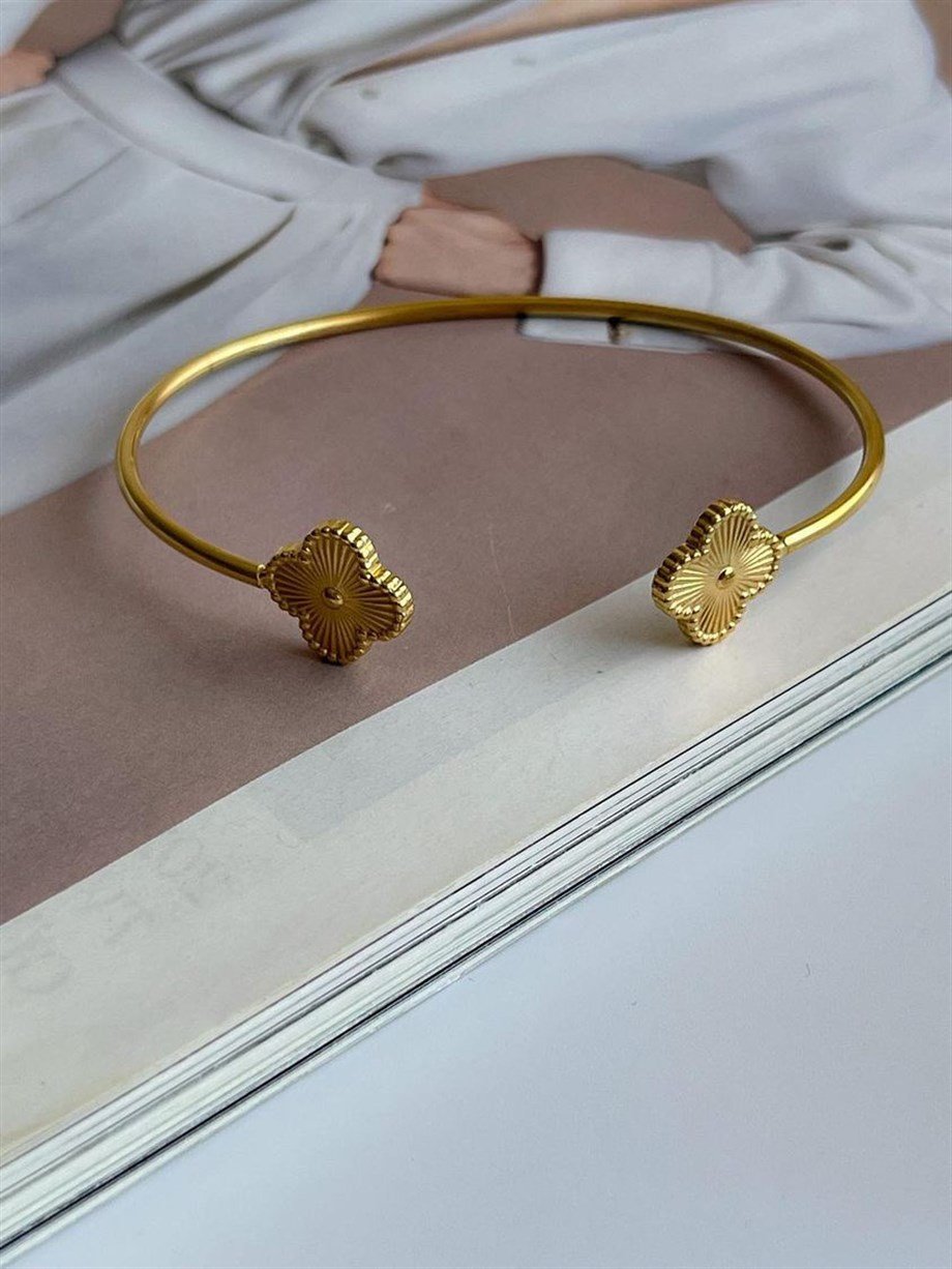 Çelik Van Cleef Kelepçe Bileklik 