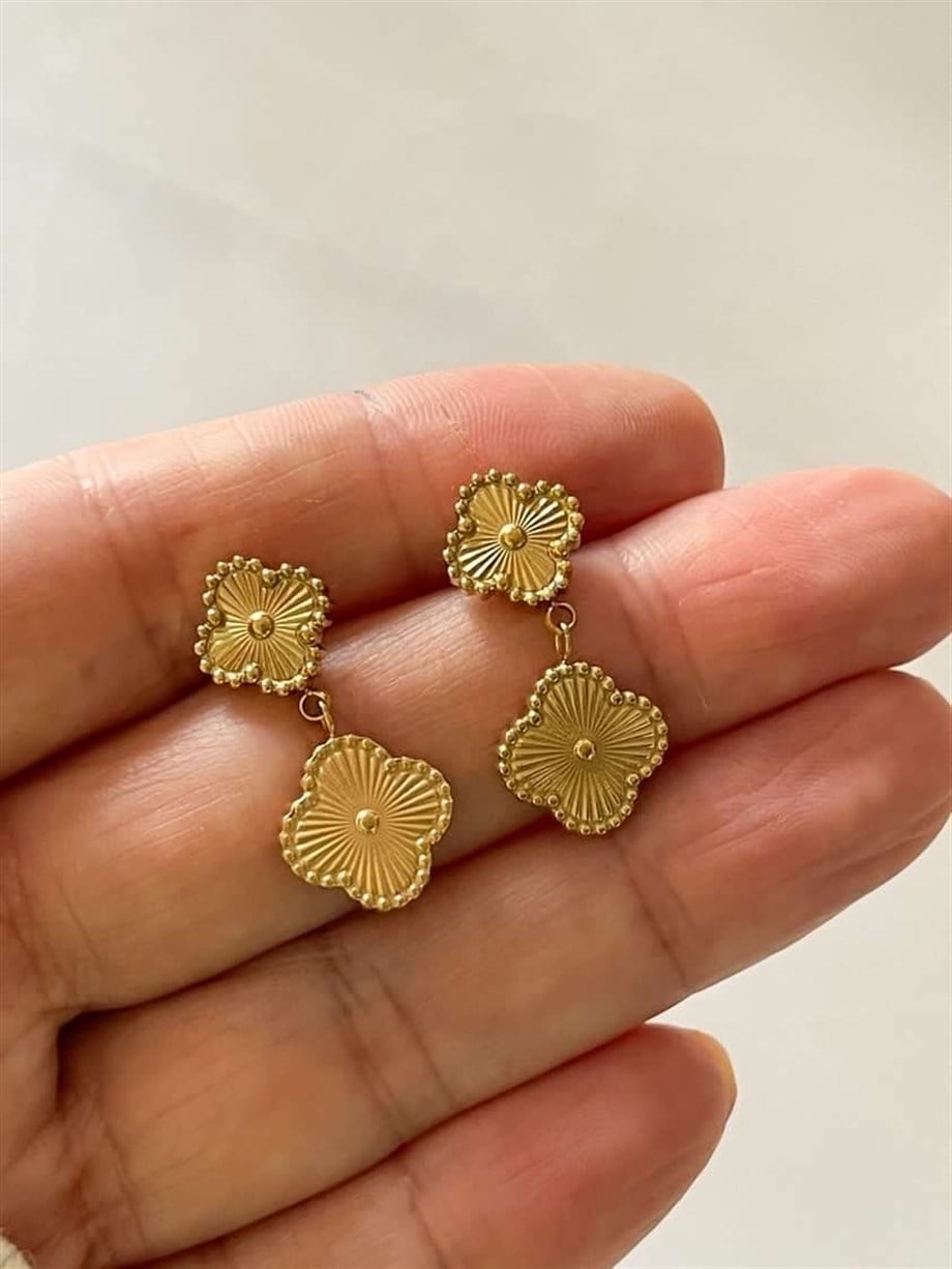 Çelik Van Cleef Küpe (3 Cm)