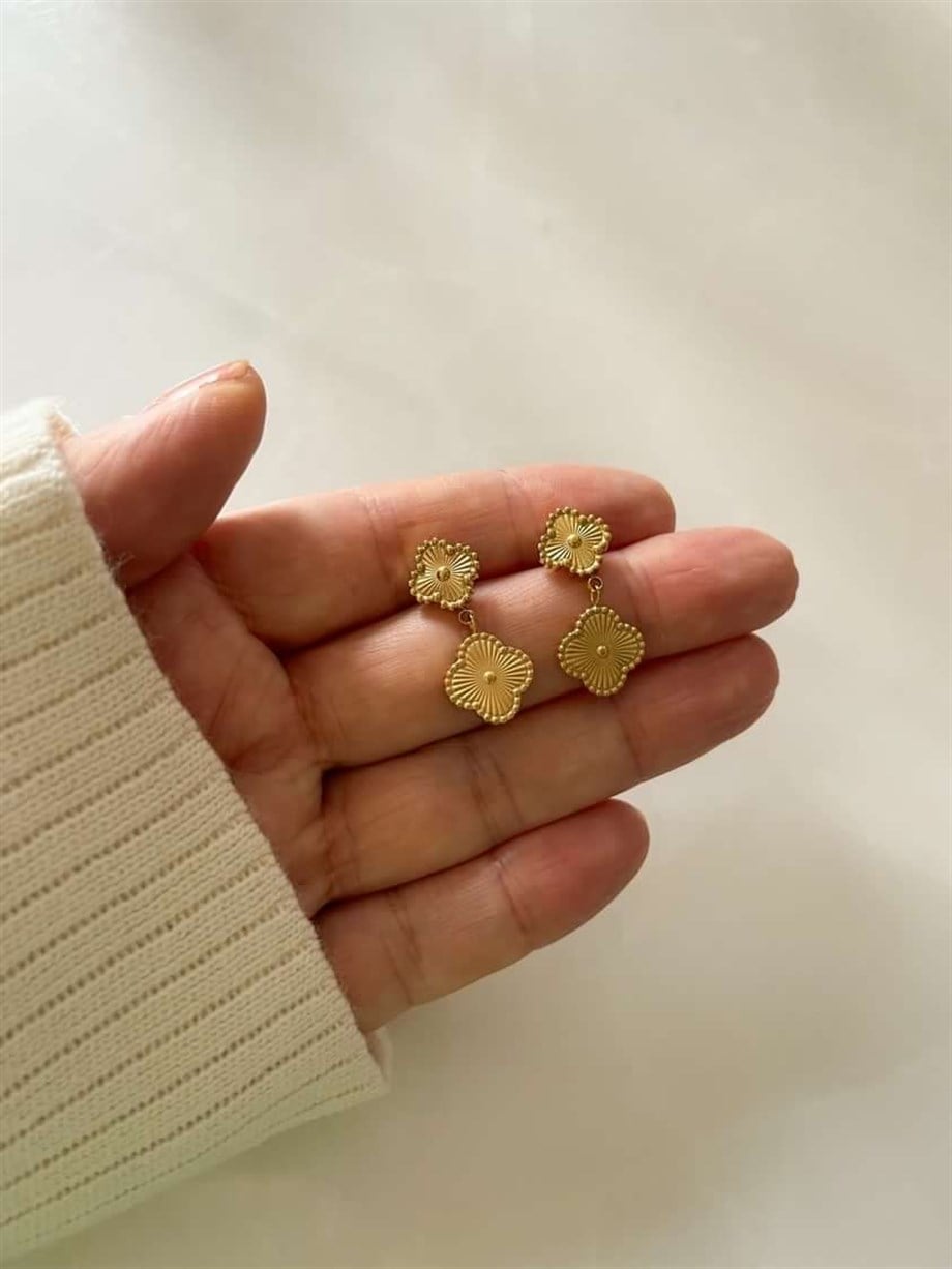Çelik Van Cleef Küpe (3 Cm)