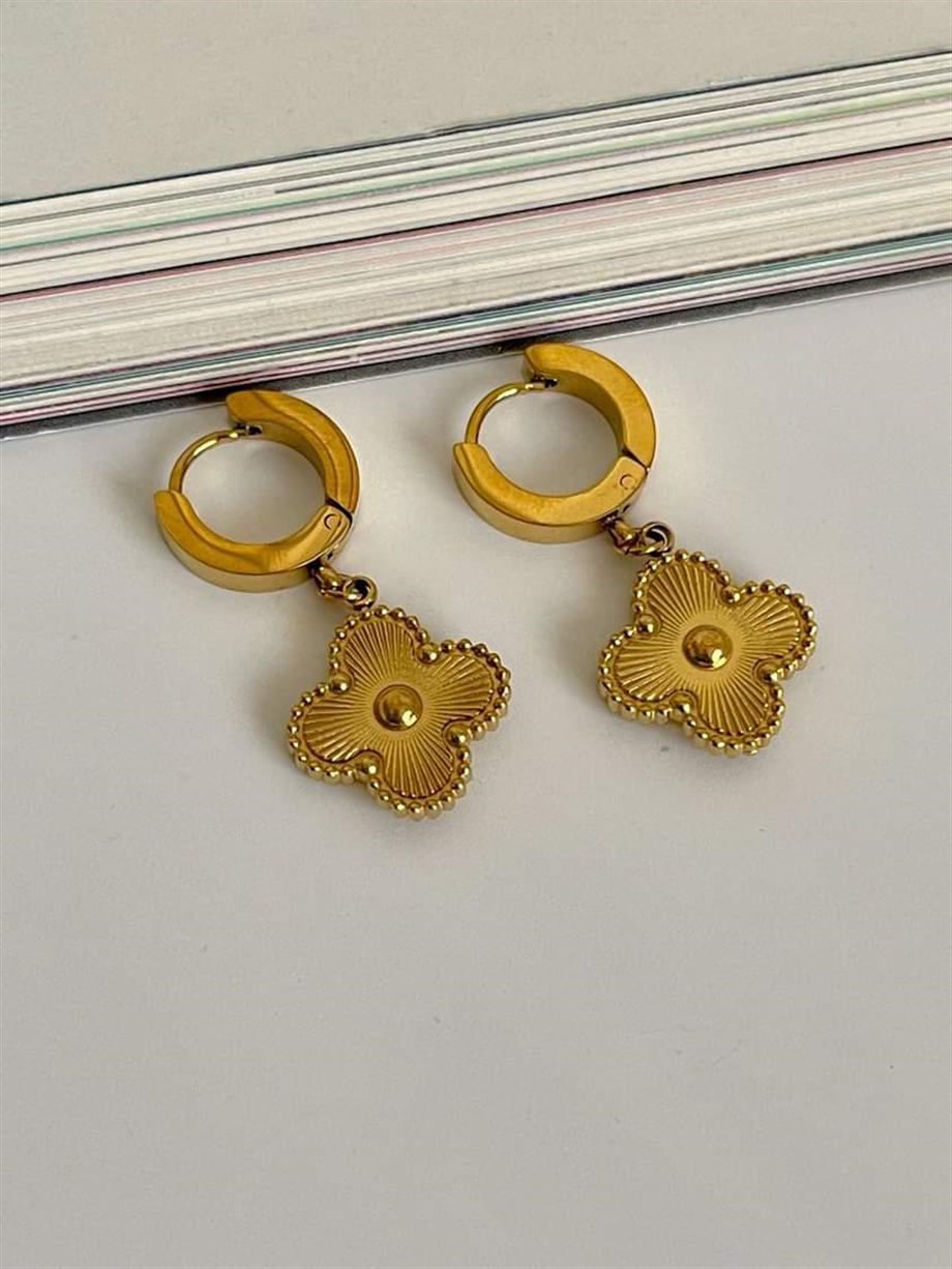 Çelik Van Cleef Küpe (3 Cm)