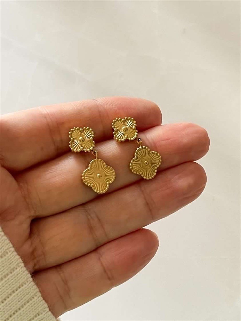 Çelik Van Cleef Küpe (3 Cm)