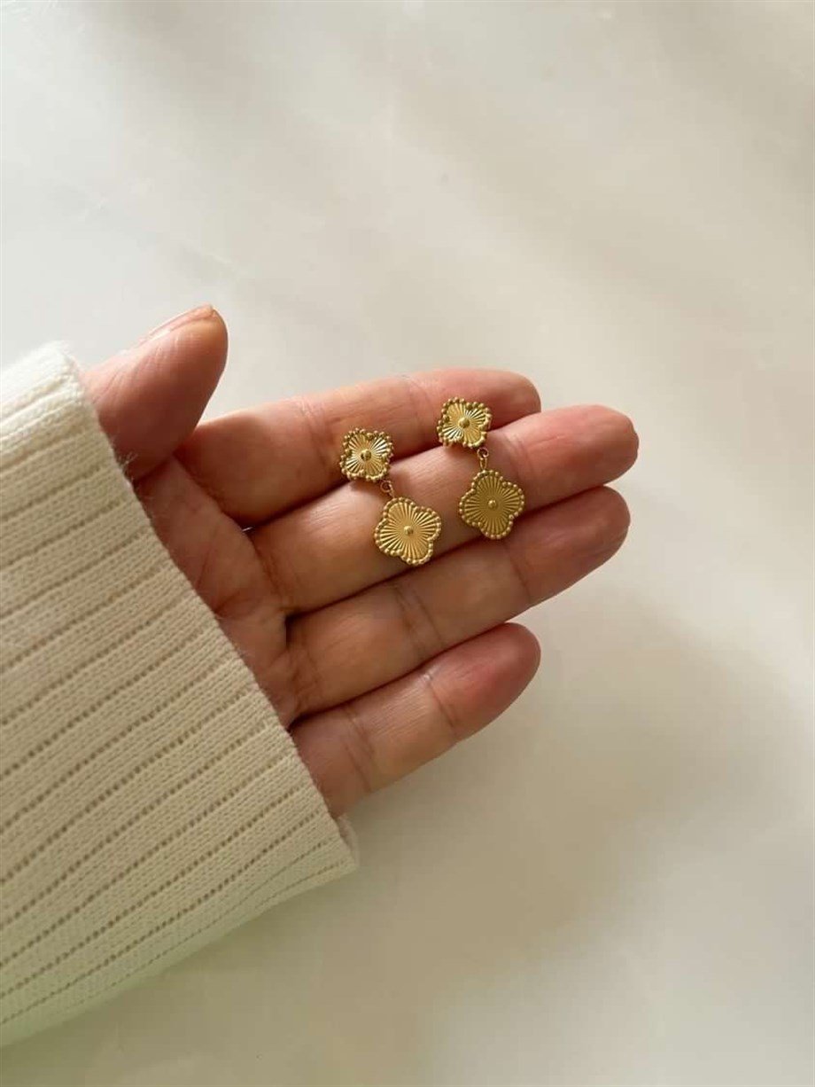 Çelik Van Cleef Küpe (3 Cm)