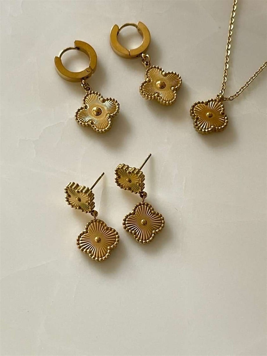 Çelik Van Cleef Küpe (3 Cm)