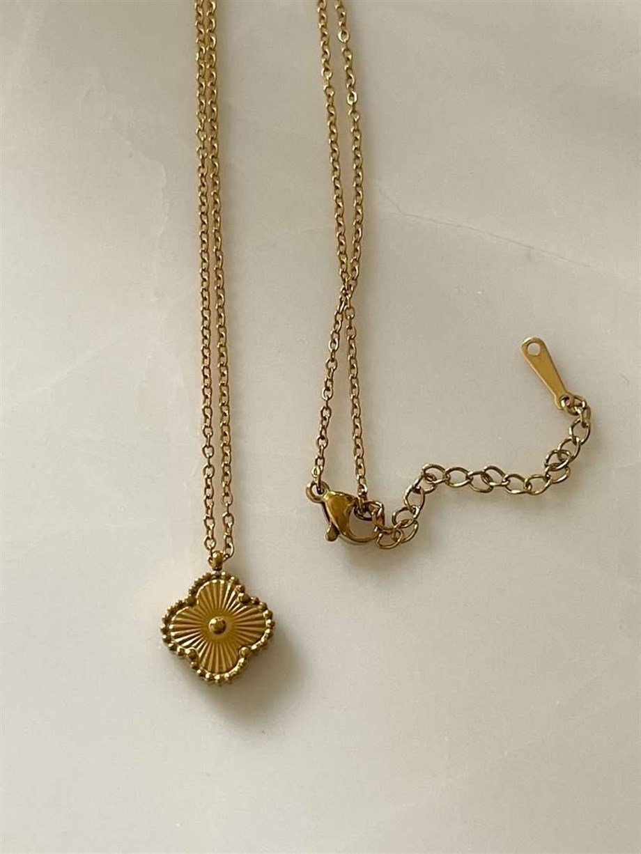 Çelik Van Cleef Minimal Kolye (46 Cm)