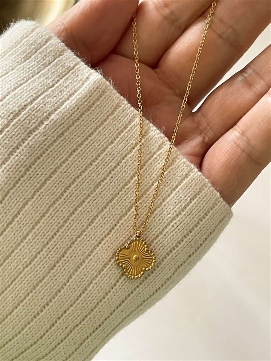 Çelik Van Cleef Minimal Kolye (46 Cm)