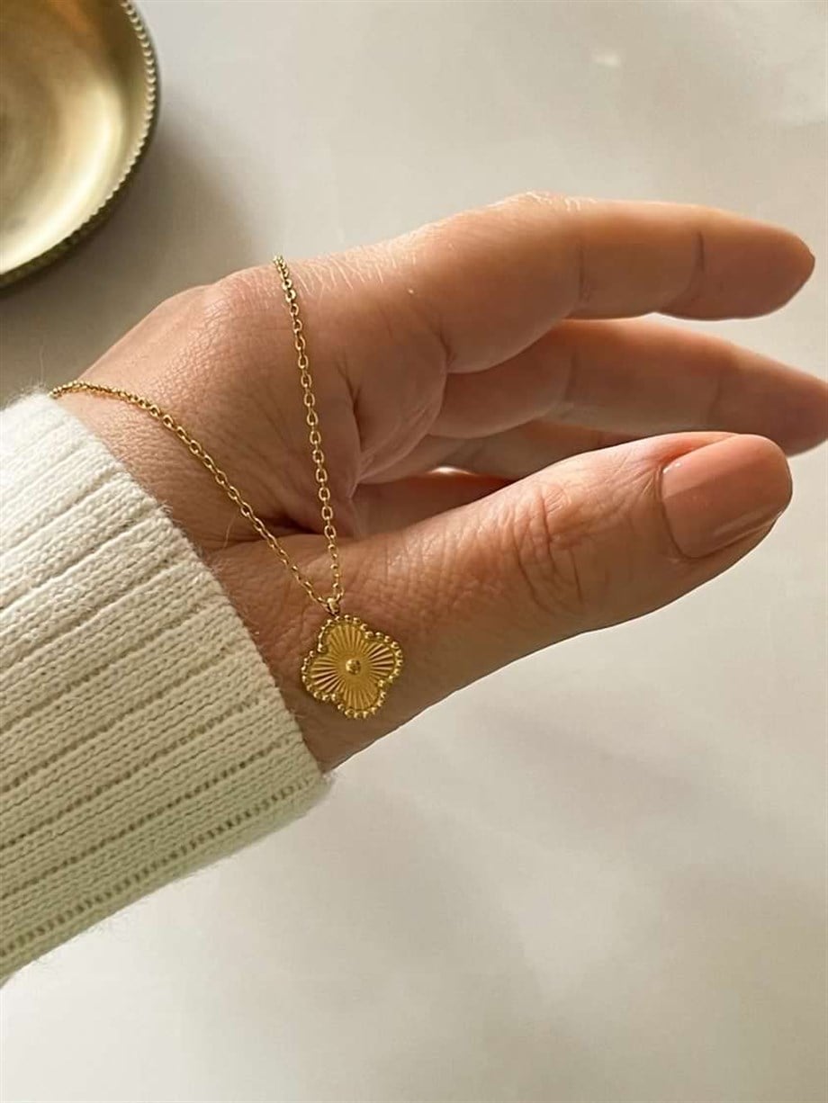 Çelik Van Cleef Minimal Kolye (46 Cm)