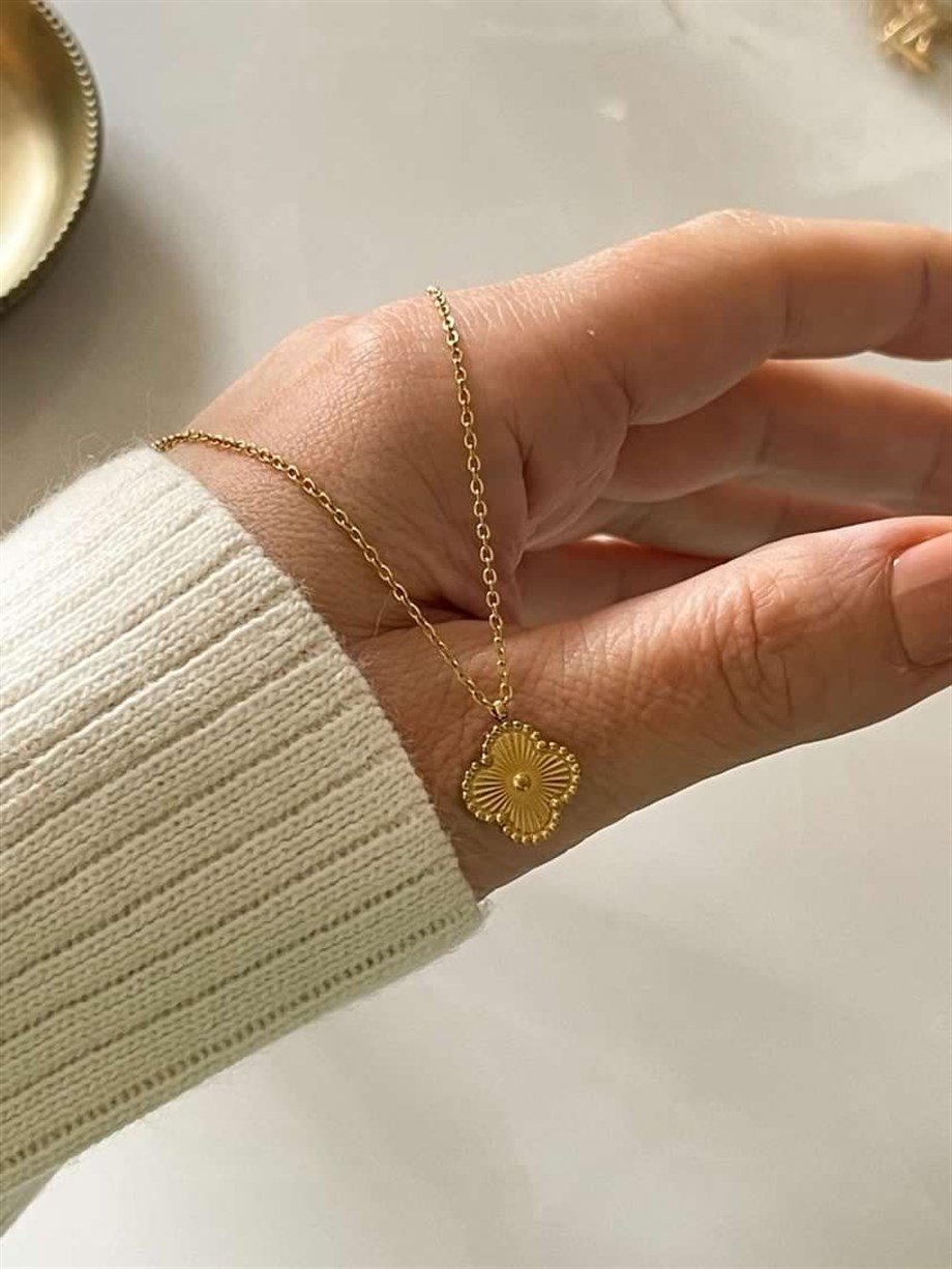 Çelik Van Cleef Minimal Kolye (46 Cm)