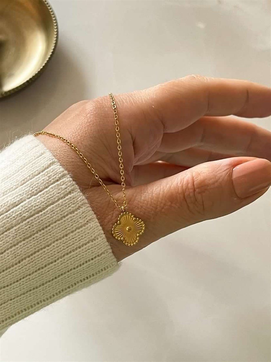 Çelik Van Cleef Minimal Kolye (46 Cm)