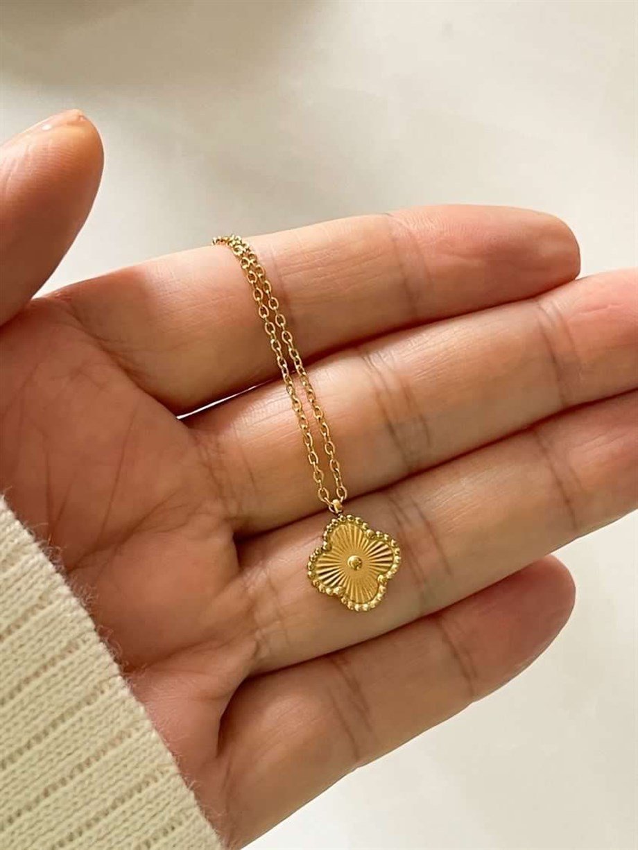 Çelik Van Cleef Minimal Kolye (46 Cm)
