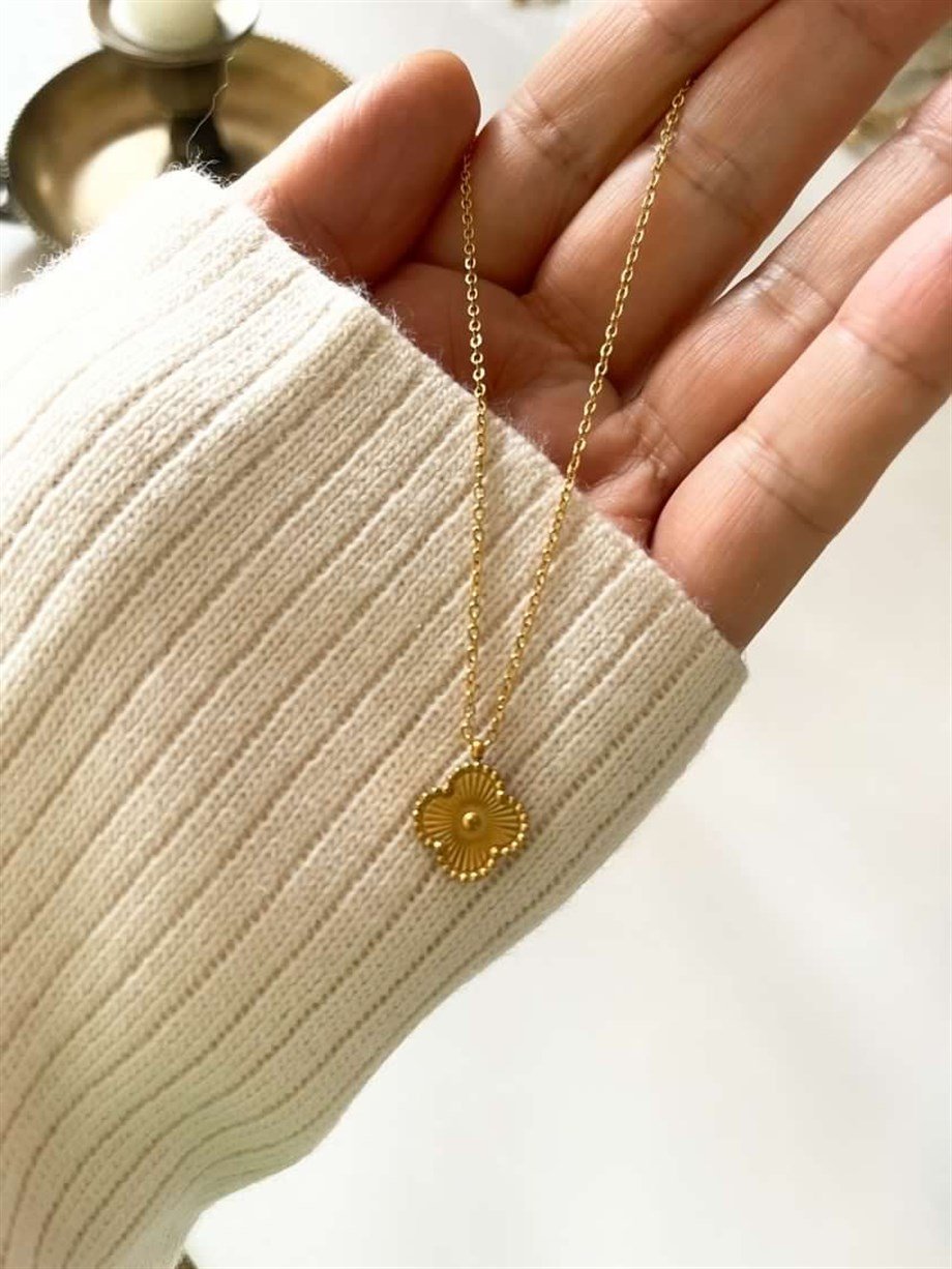 Çelik Van Cleef Minimal Kolye (46 Cm)