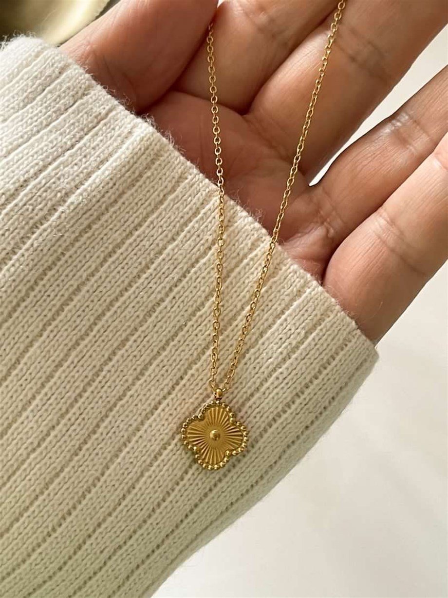 Çelik Van Cleef Minimal Kolye (46 Cm)