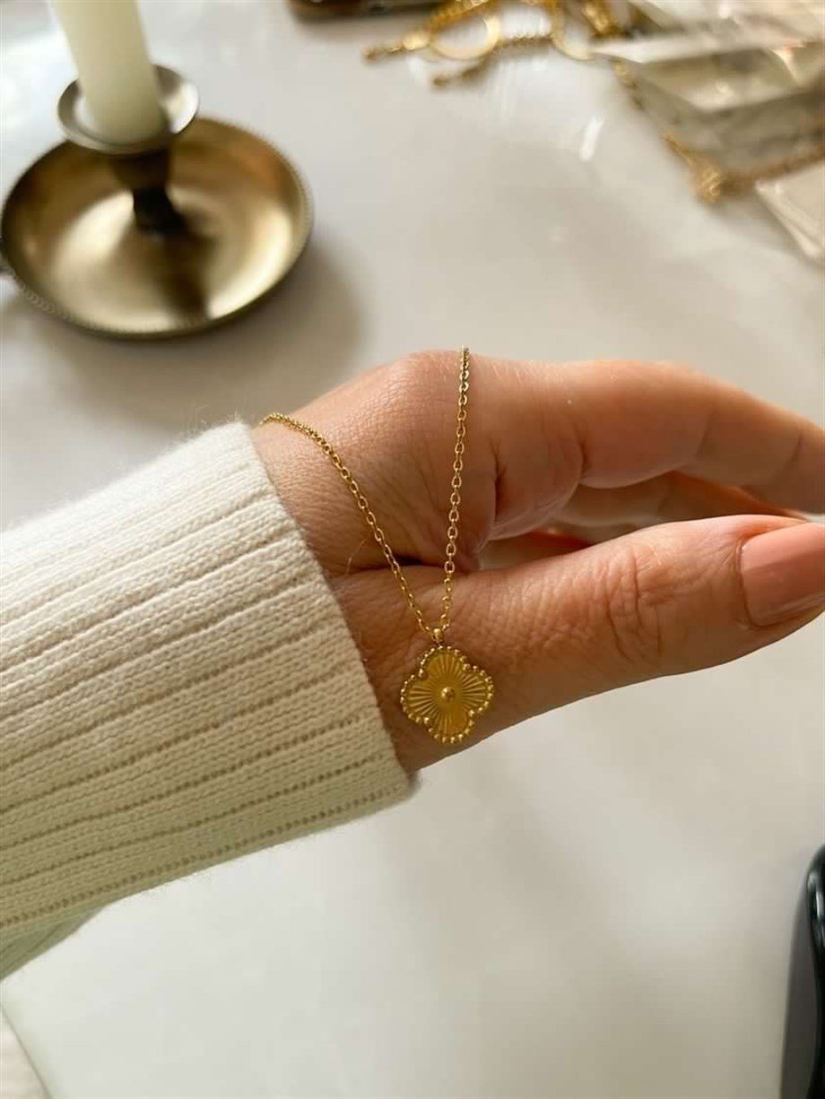 Çelik Van Cleef Minimal Kolye (46 Cm)