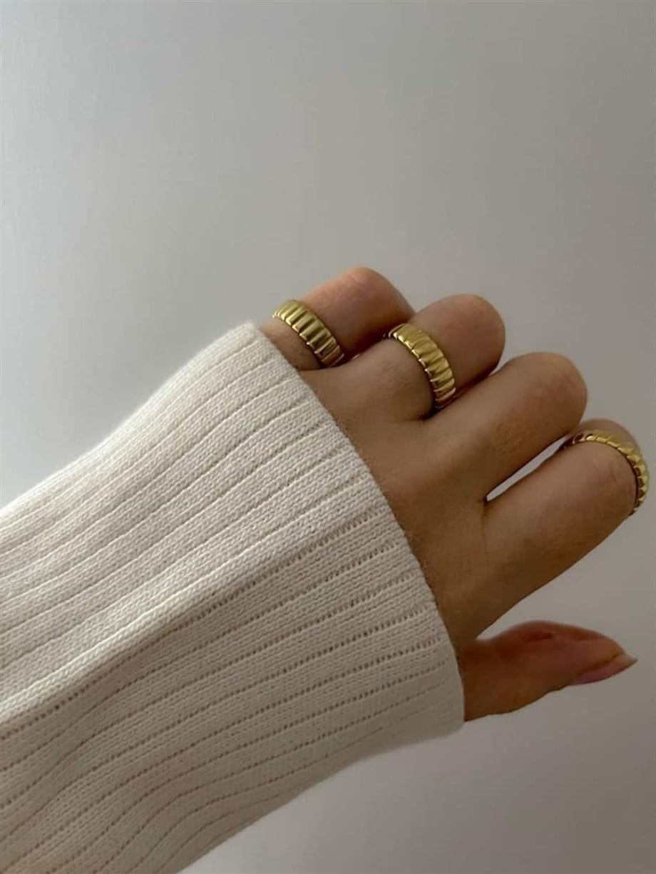 Çelik Vintage Basic Numaralı Yüzük (18 Numara )