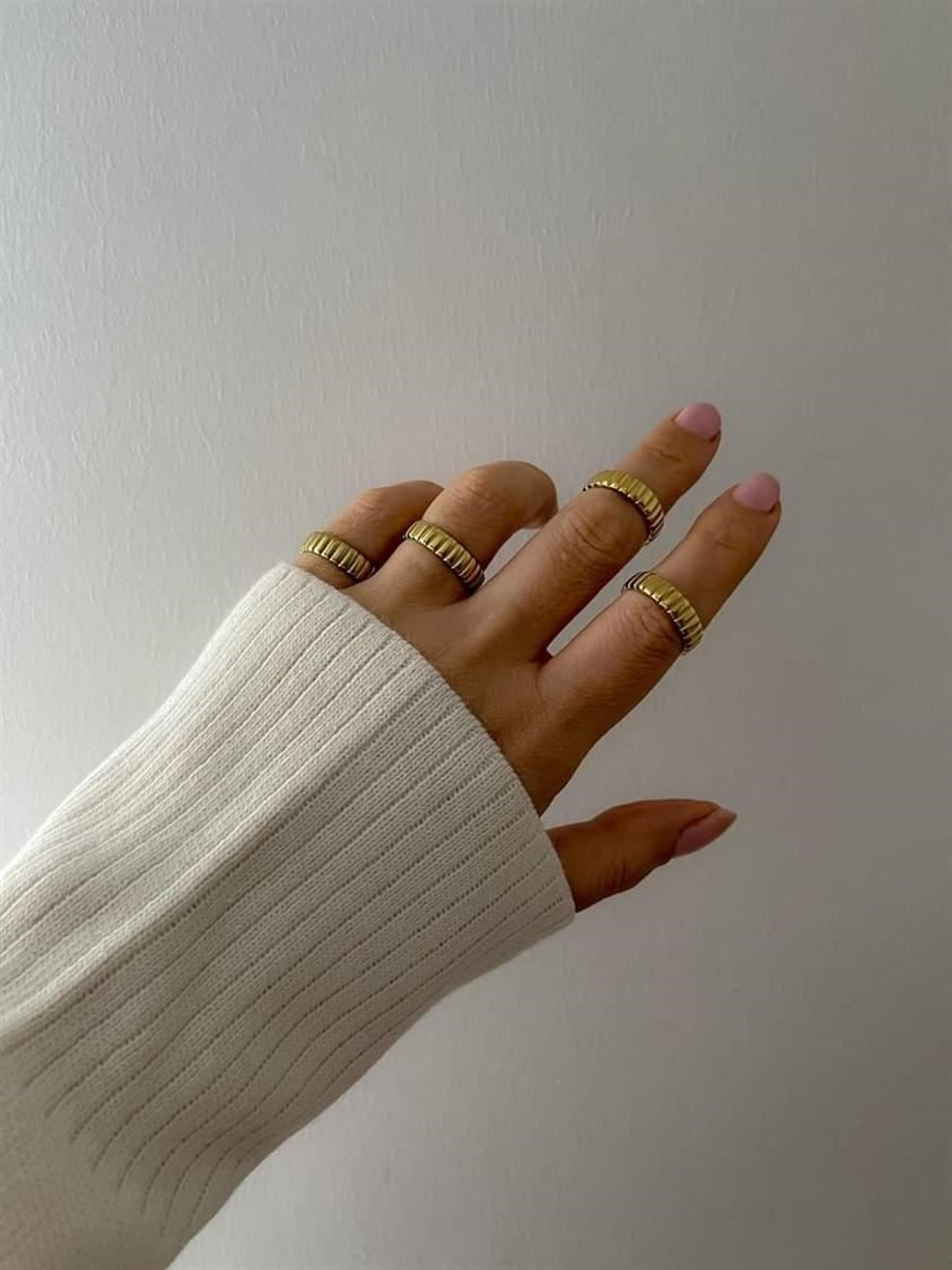 Çelik Vintage Basic Numaralı Yüzük (18 Numara )