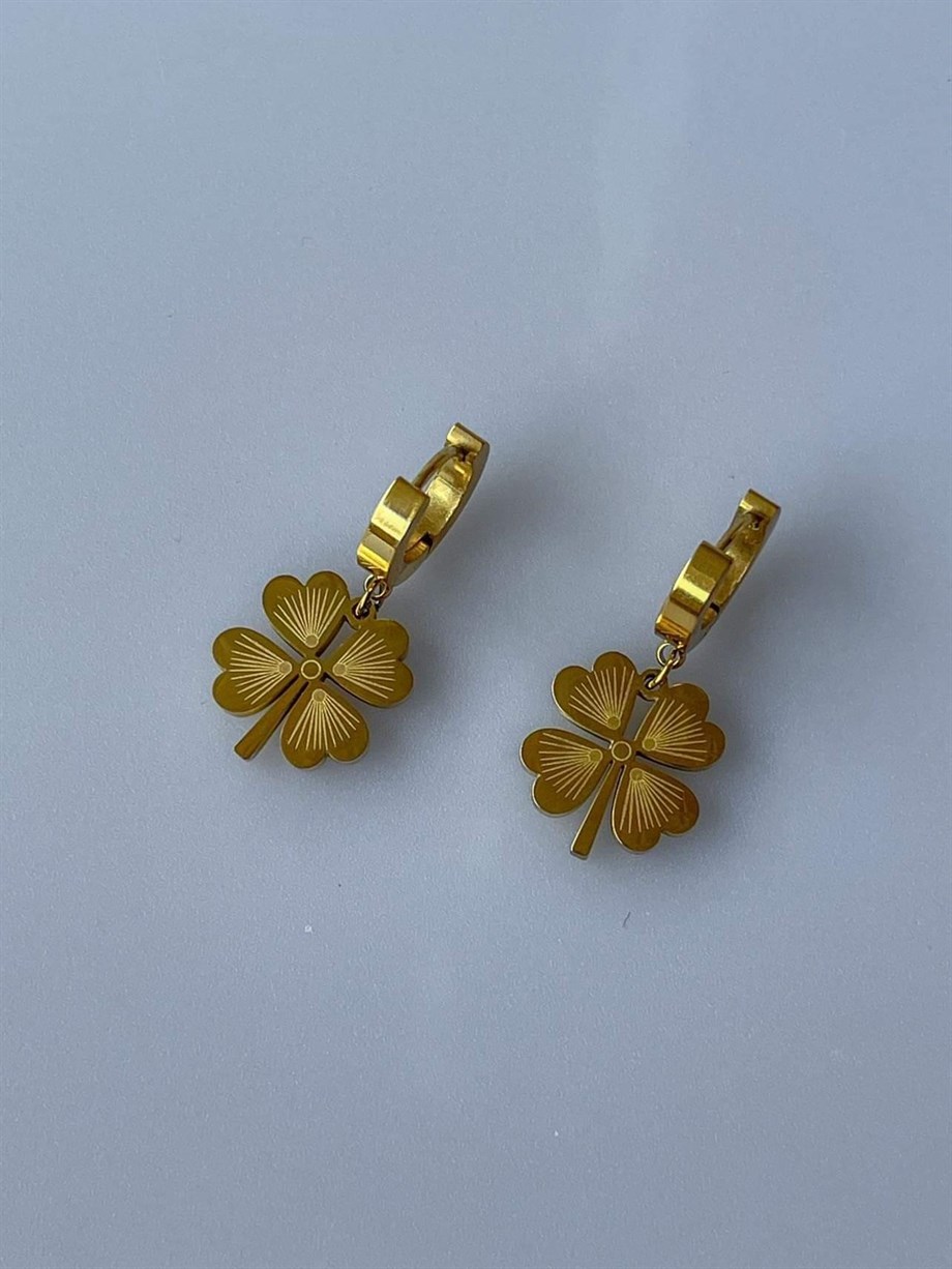 Çelik Yonca Küpe (3 Cm)