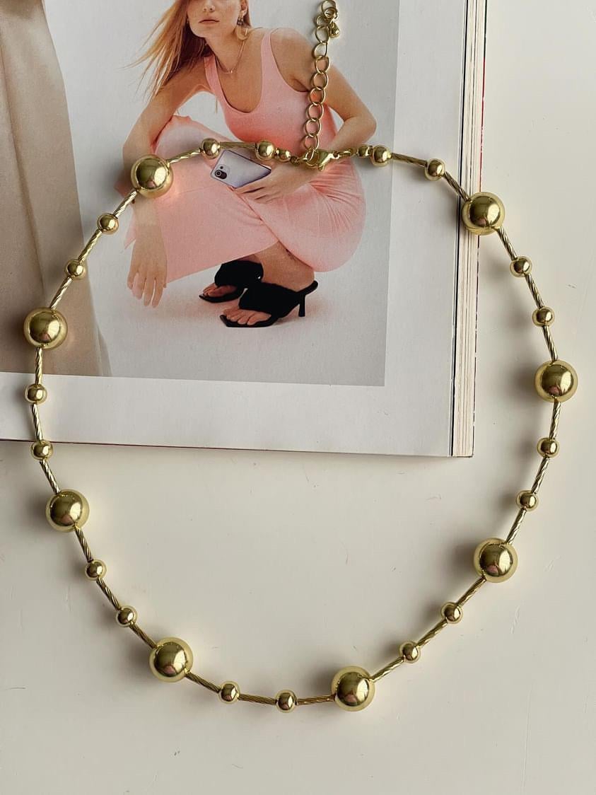 Gold Topçuklu Kolye (50 Cm)