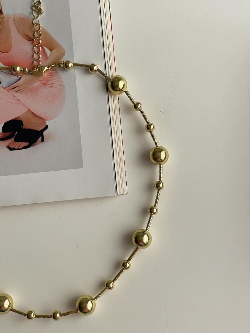 Gold Topçuklu Kolye (50 Cm)