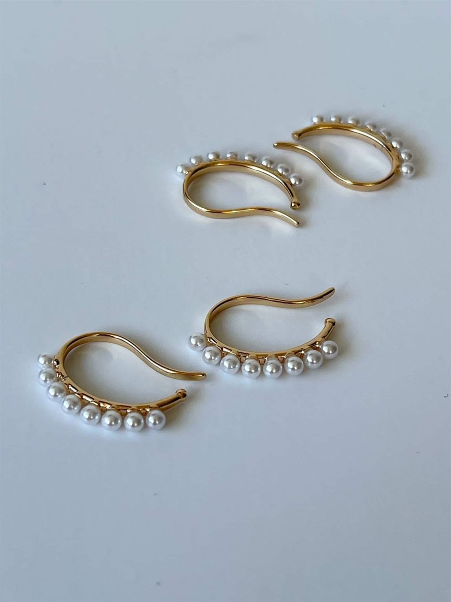 İncili Tekli Ear Cuff