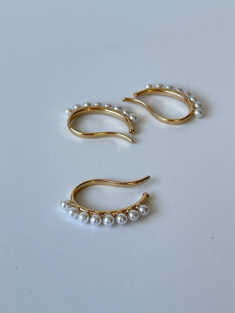 İncili Tekli Ear Cuff