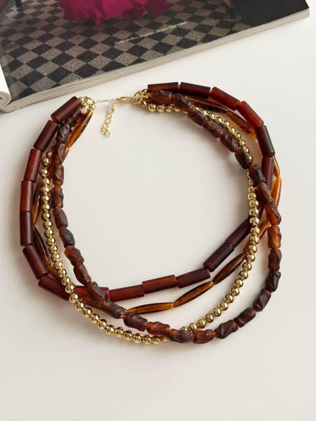 Kahve Gold Summer Kolye (47 Cm)