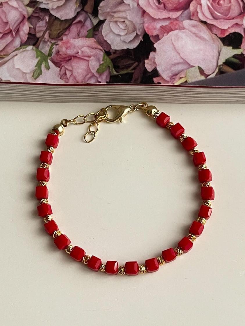 Kırmızı Boncuklu Summer Bileklik (18 Cm)