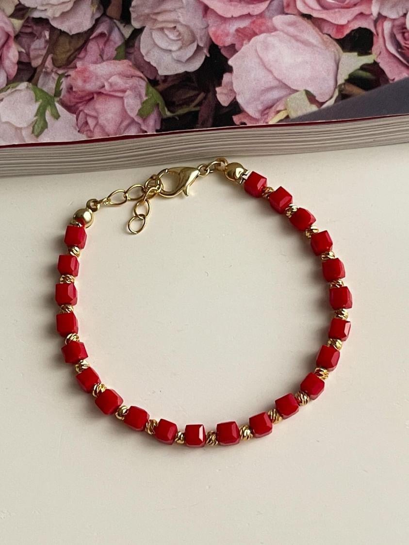 Kırmızı Boncuklu Summer Bileklik (18 Cm)