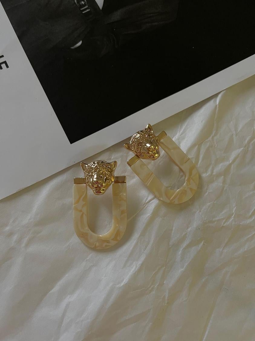 Krem Kaplan Küpe (5 Cm)