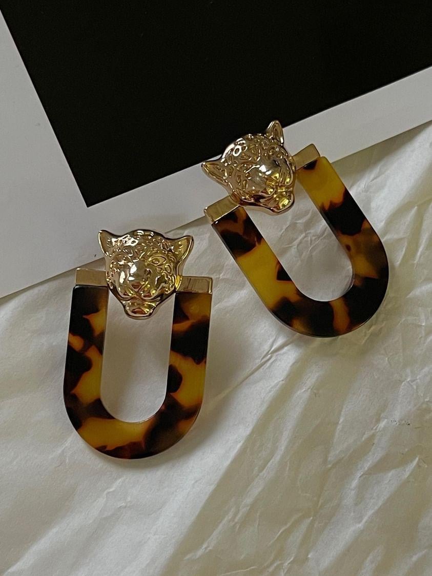Leopar Kaplan Küpe (5 Cm)
