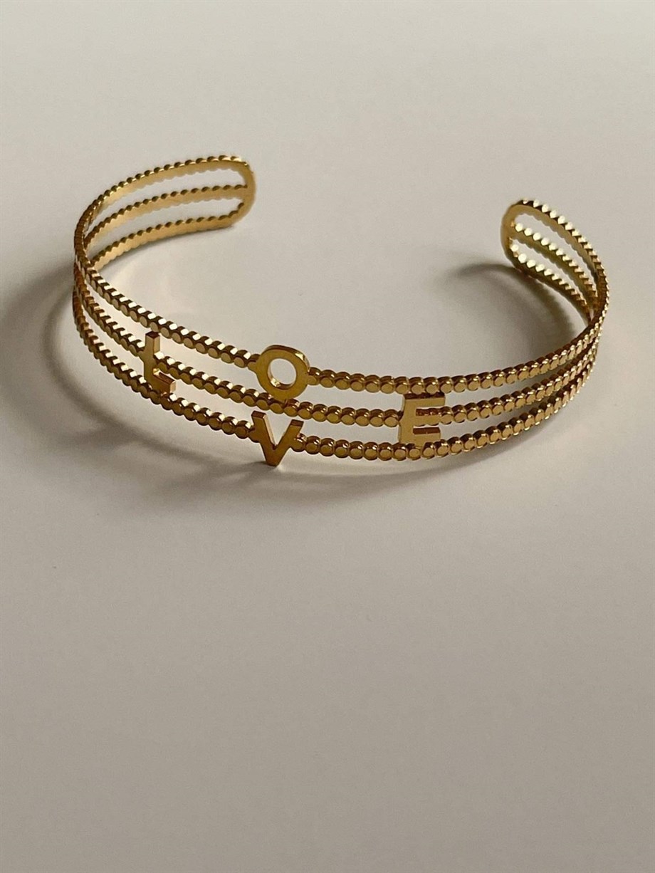 Love Yazılı Kelepçe Bileklik (6.5 Cm)