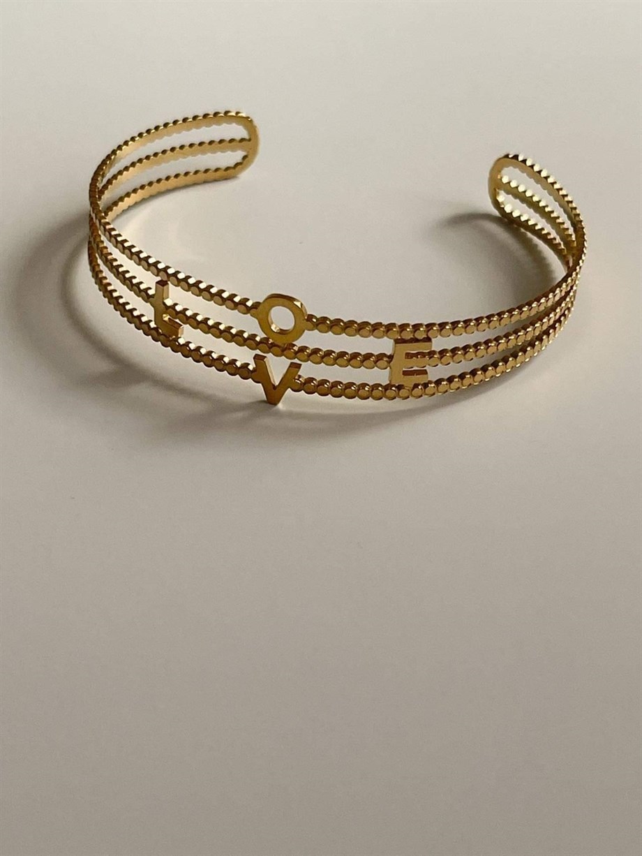 Love Yazılı Kelepçe Bileklik (6.5 Cm)