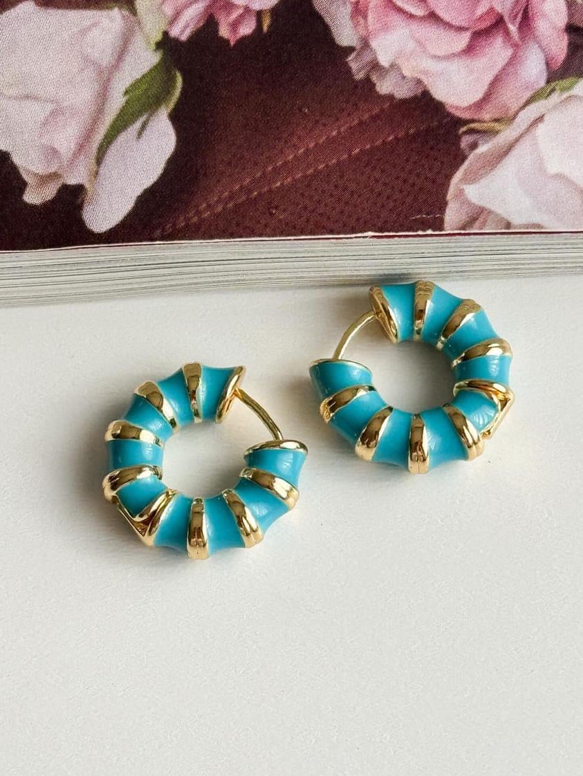 Mavi Mineli Summer Küpe (1.5 Cm)