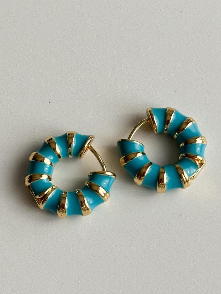 Mavi Mineli Summer Küpe (1.5 Cm)