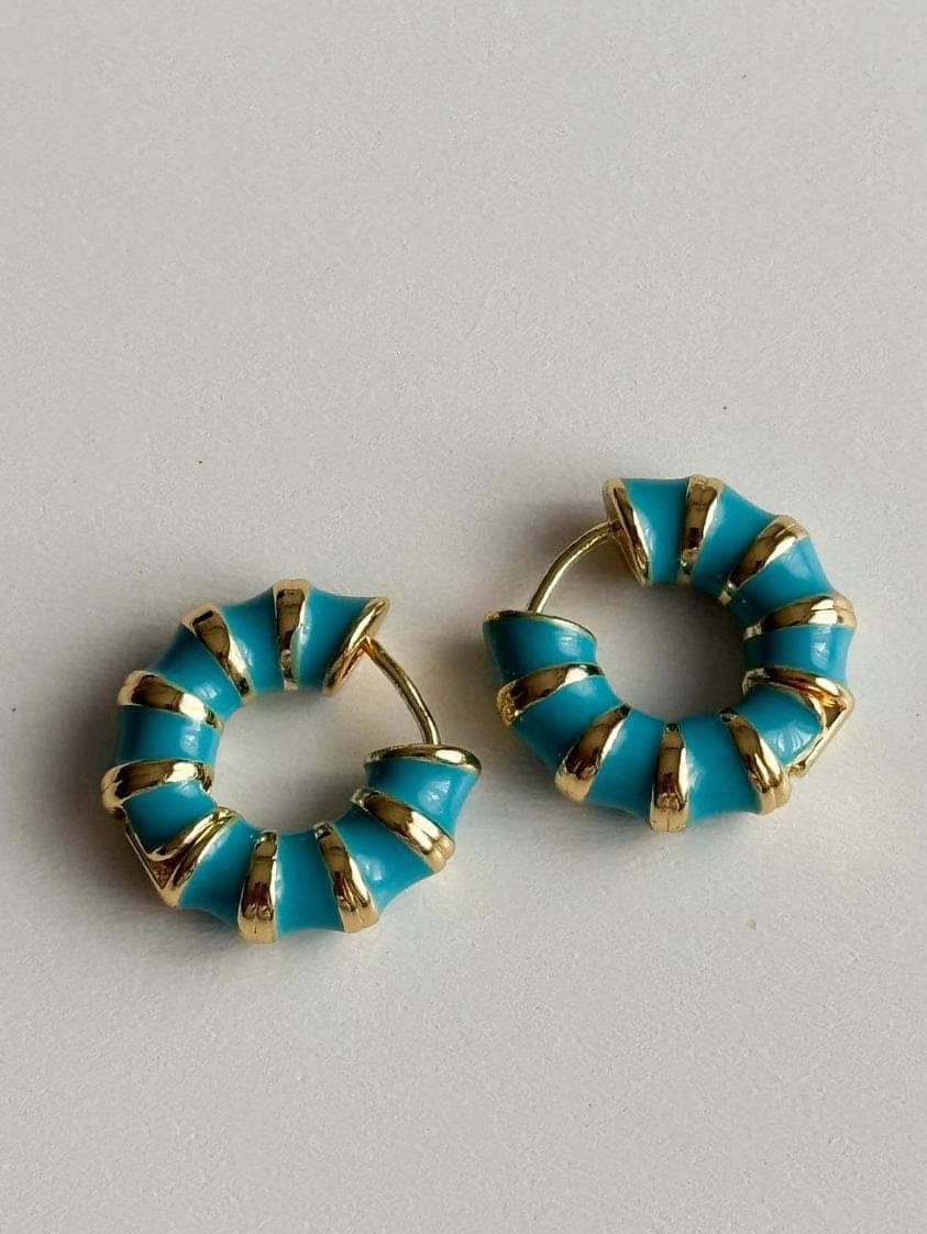 Mavi Mineli Summer Küpe (1.5 Cm)