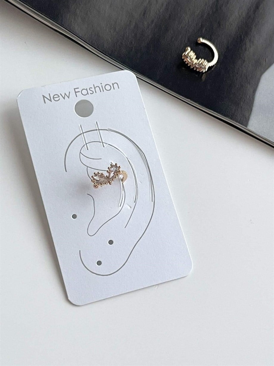 Özel Kalp Mini Kalp Tekli Ear Cuff Küpe (1 Cm)