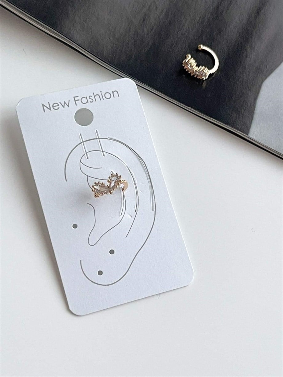 Özel Kalp Mini Kalp Tekli Ear Cuff Küpe (1 Cm)