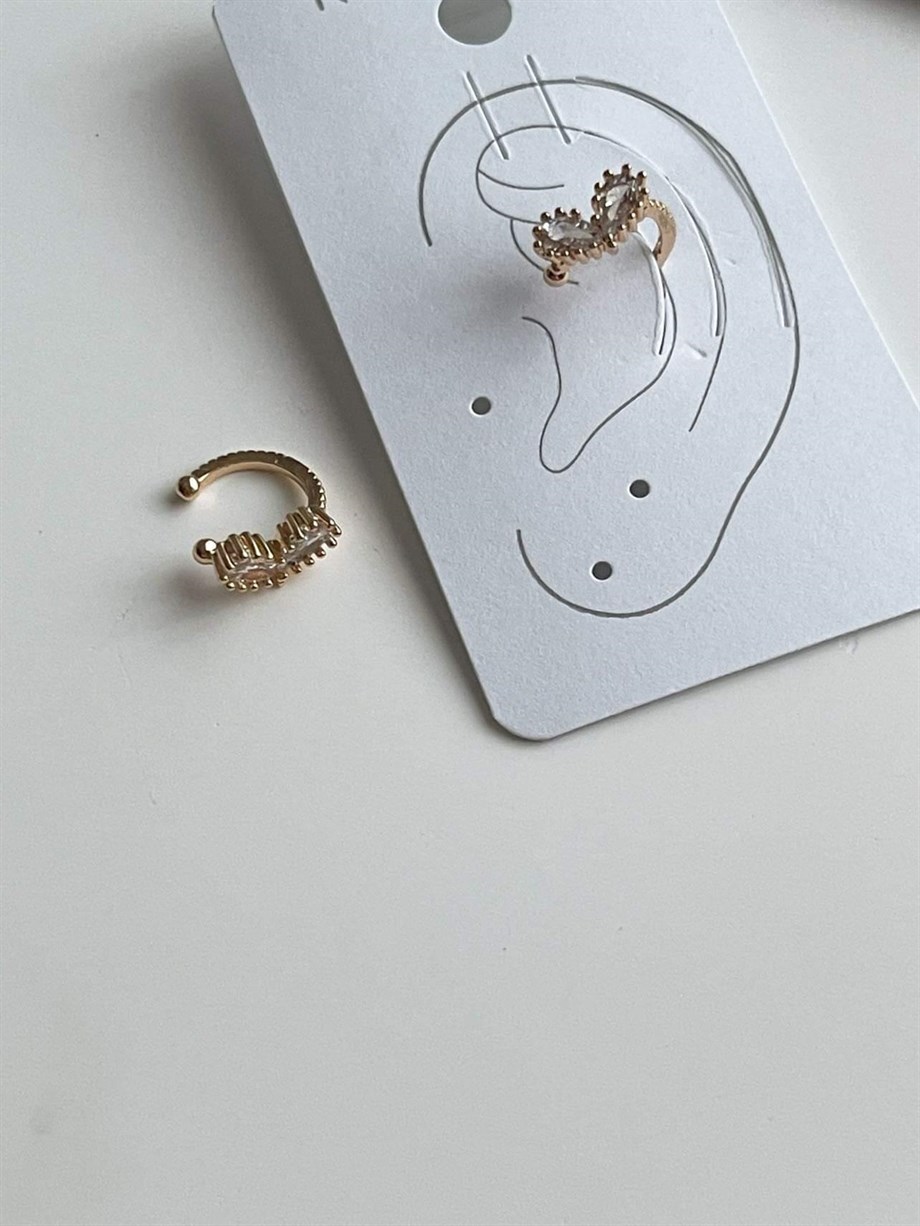 Özel Kalp Mini Kalp Tekli Ear Cuff Küpe (1 Cm)