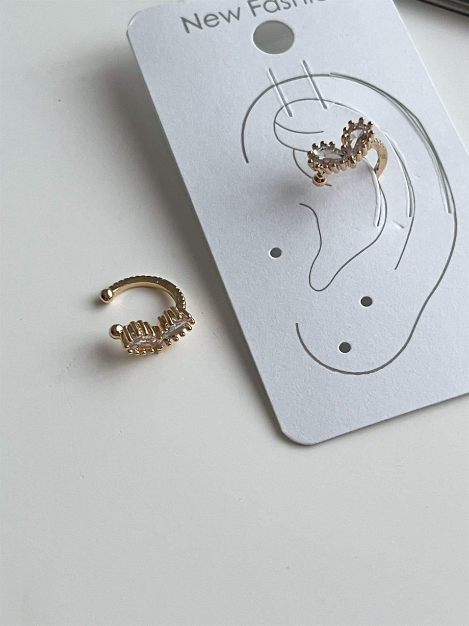 Özel Kalp Mini Kalp Tekli Ear Cuff Küpe (1 Cm)