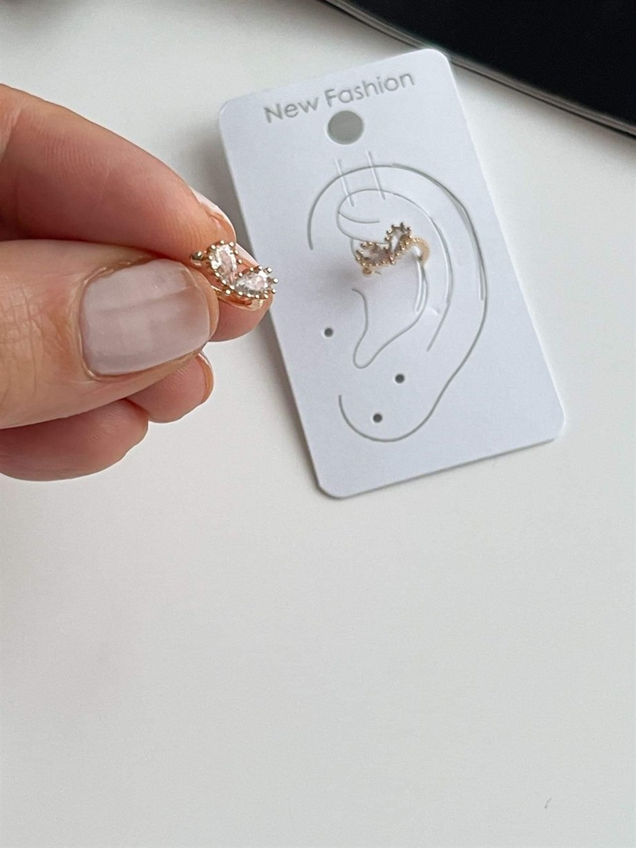 Özel Kalp Mini Kalp Tekli Ear Cuff Küpe (1 Cm)
