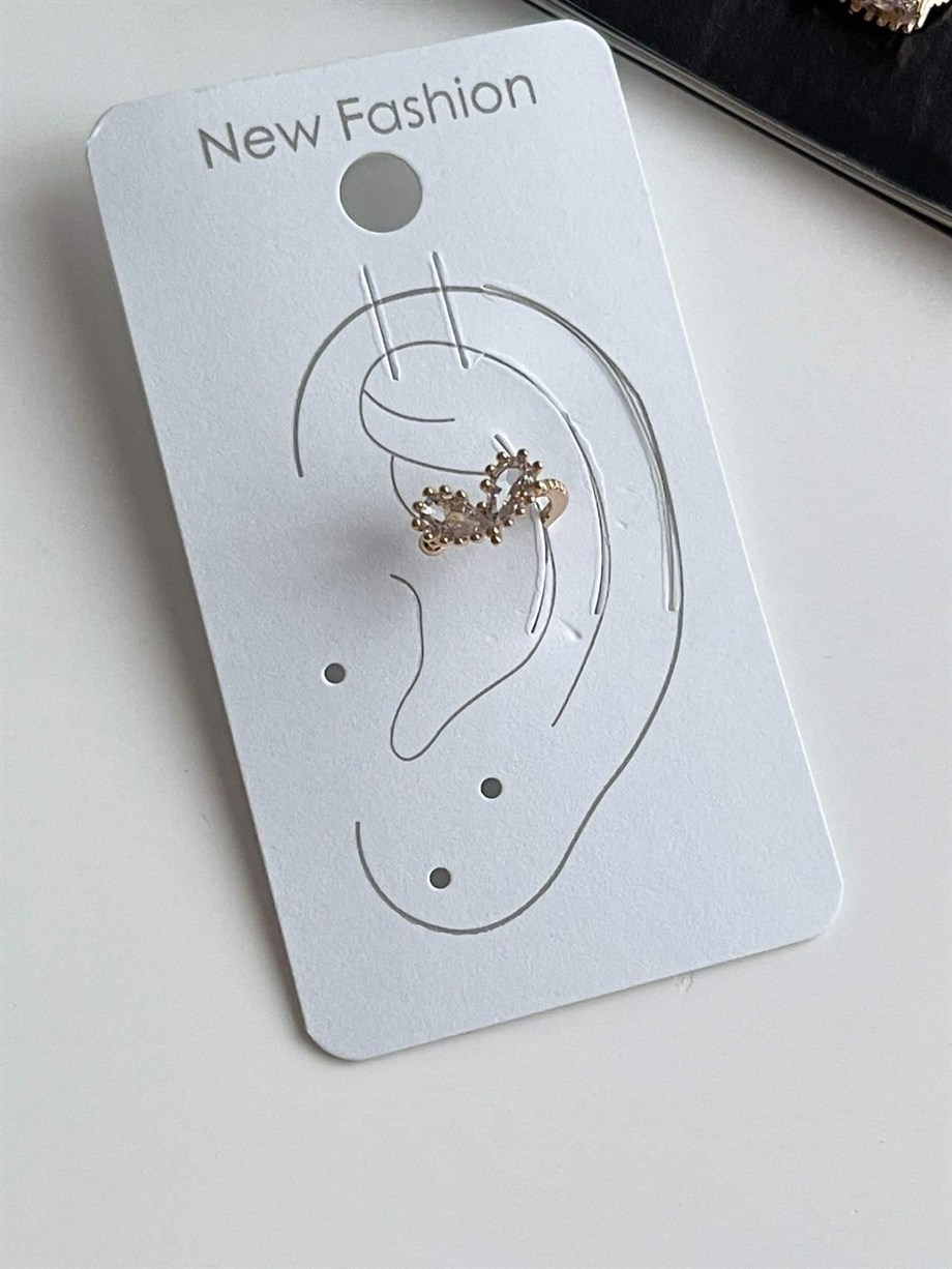 Özel Kalp Mini Kalp Tekli Ear Cuff Küpe (1 Cm)