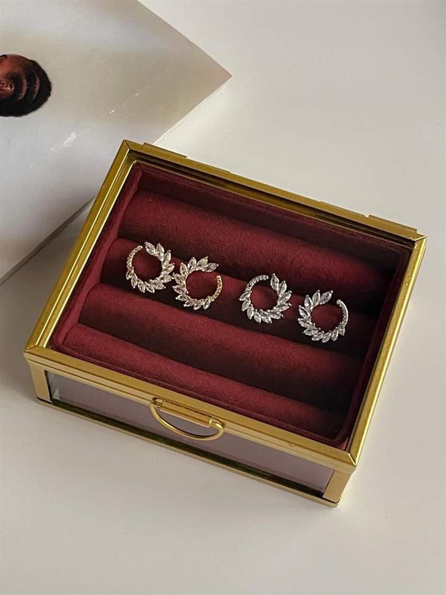 Özel Kaplama Baget Taşlı Küpe (1.5 Cm)
