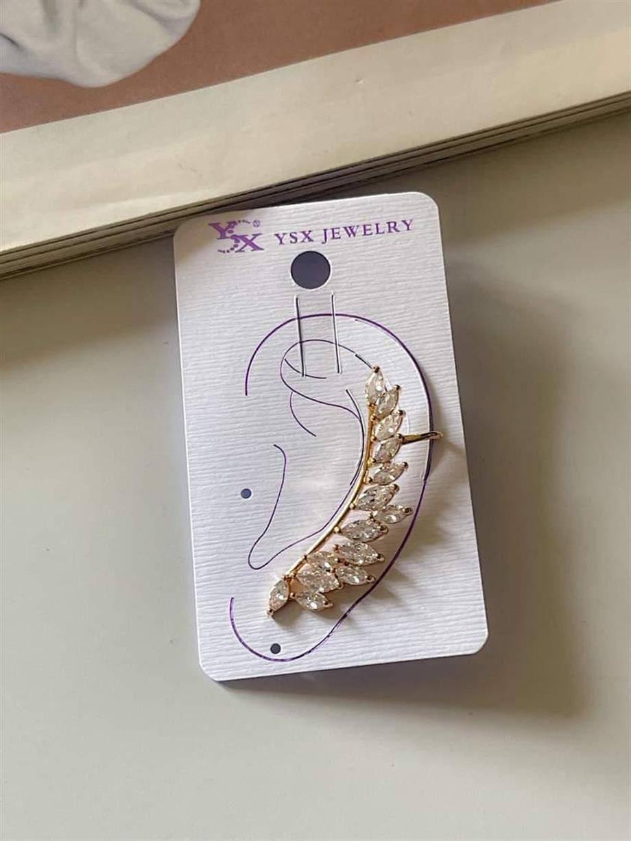 Özel Kaplama Baget Taşlı Tek Ear Cuff Küpe 