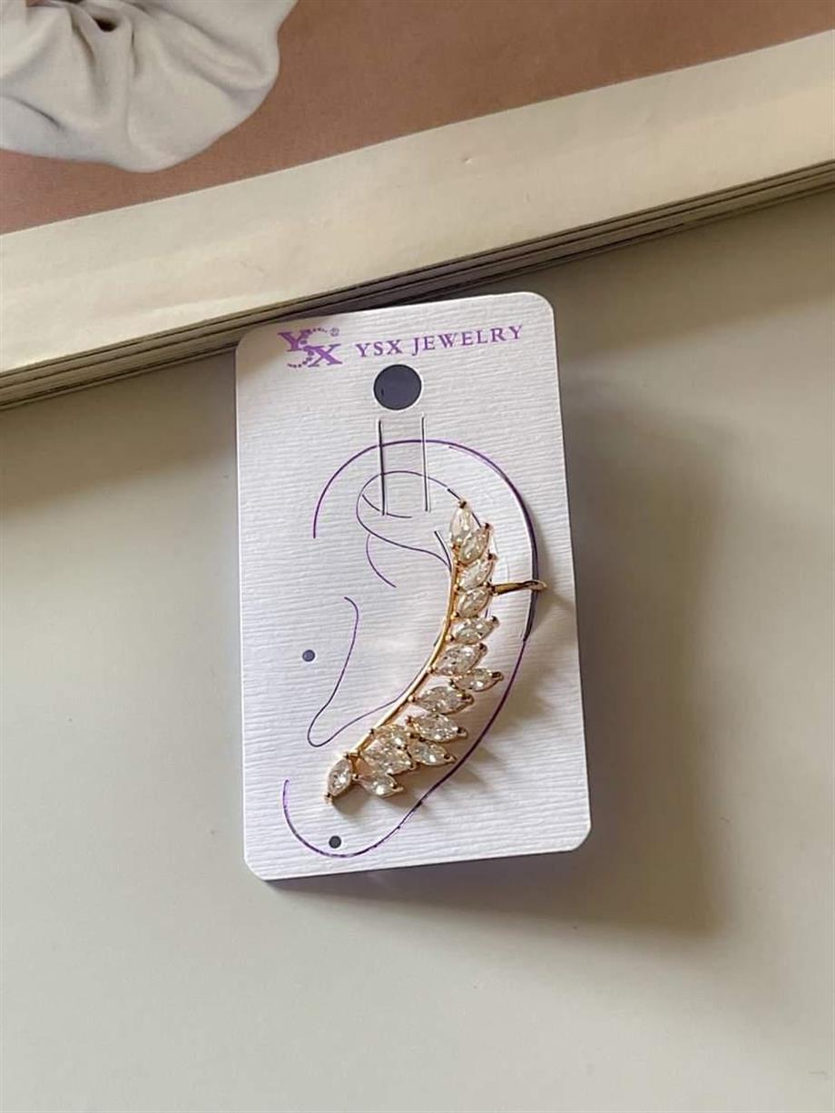 Özel Kaplama Baget Taşlı Tek Ear Cuff Küpe 