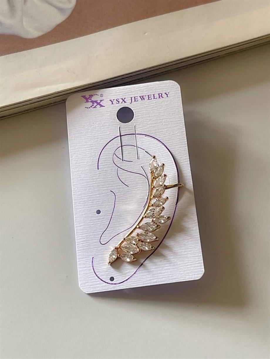 Özel Kaplama Baget Taşlı Tek Ear Cuff Küpe 