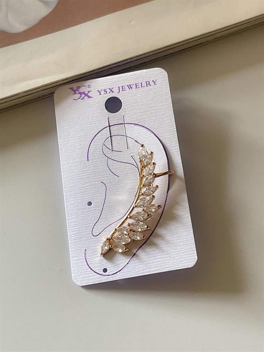 Özel Kaplama Baget Taşlı Tek Ear Cuff Küpe 